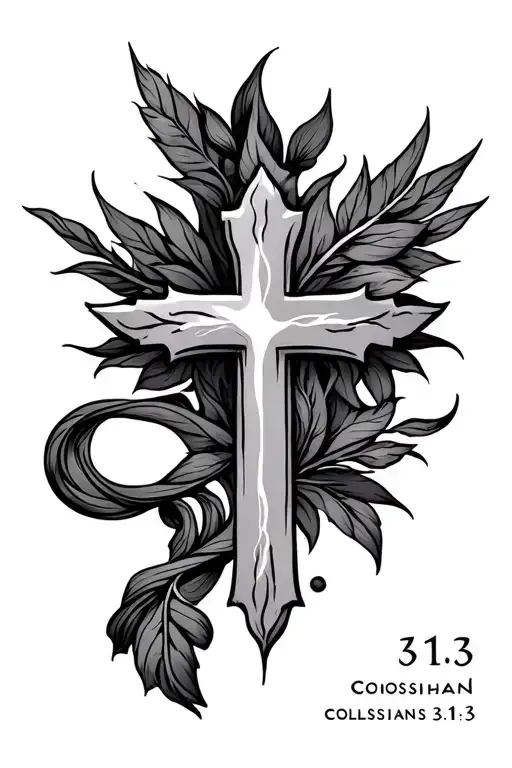 colossians 3:13, cross tattoo design idea