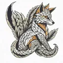 nine tailed foxes tattoo design idea