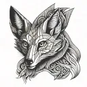 nine tailed foxes tattoo design idea