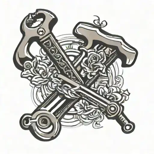 pipe wrench tattoo design idea