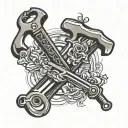 pipe wrench tattoo design idea
