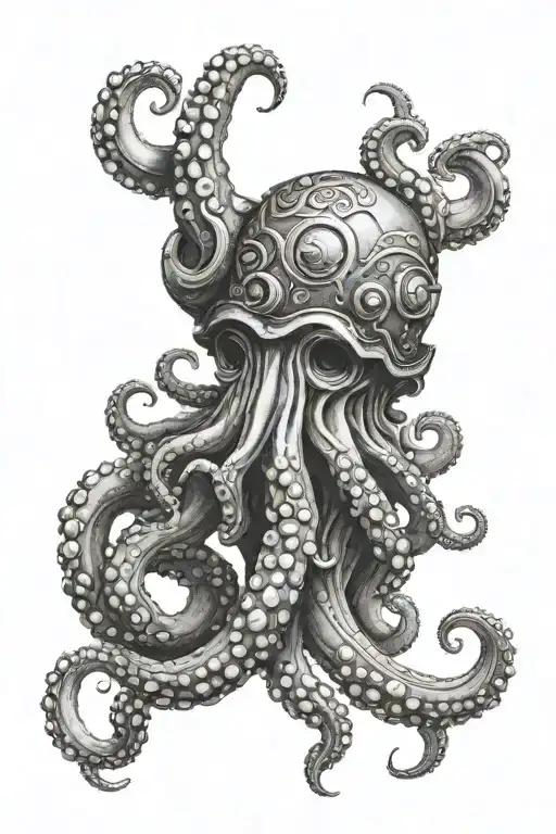 Viking octopus wrapped tattoo design idea
