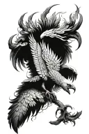 Scorpion Eagle Phoenix rising from ashes tattoo design idea
