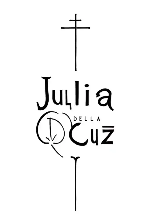 "Jullia Dela Cruz" cross incorporated tattoo design idea