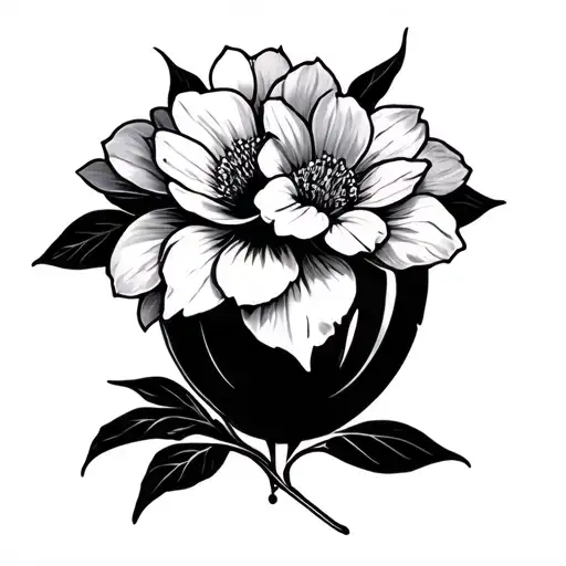 Flower broken vase tattoo design idea