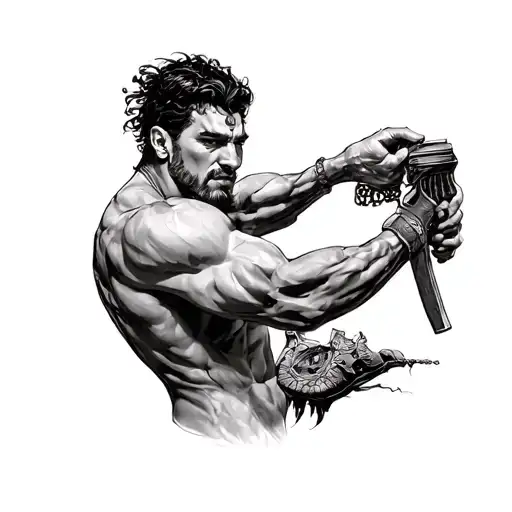 Cesar throwing a pair tattoo design idea