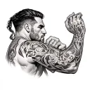 Cesar throwing a pair tattoo design idea