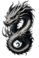 spiral dragon wrapped tattoo design idea