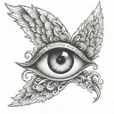 angels eye surrounded tattoo design idea