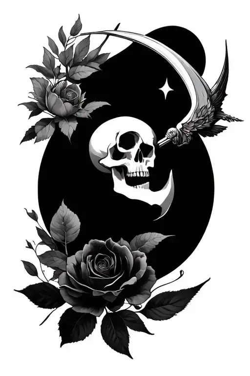 resilience, sagittarius, family, memento mori tattoo design idea
