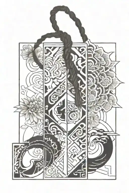 one single rectangual japanese blank omamori charm tattoo design idea