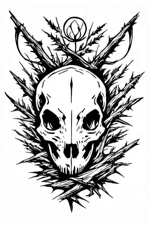 animal skulls nature twisted sticks and rocks  tattoo design idea