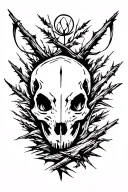 animal skulls nature twisted sticks and rocks  tattoo design idea