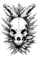 animal skulls nature twisted sticks and rocks  tattoo design idea