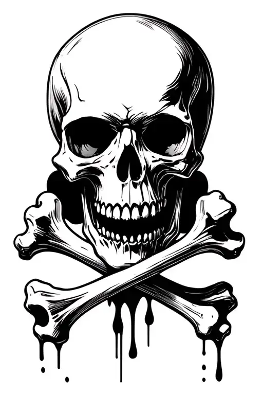 skull and bones 9 tears tattoo design idea