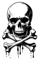 skull and bones 9 tears tattoo design idea