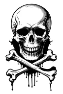 skull and bones 9 tears tattoo design idea