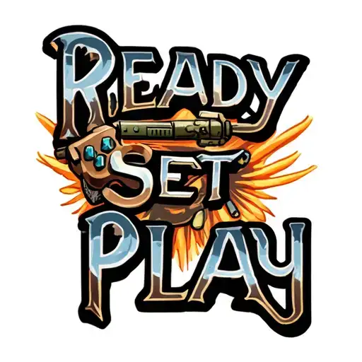 words "Ready Set Play" gamer and military themed design  tattoo design idea