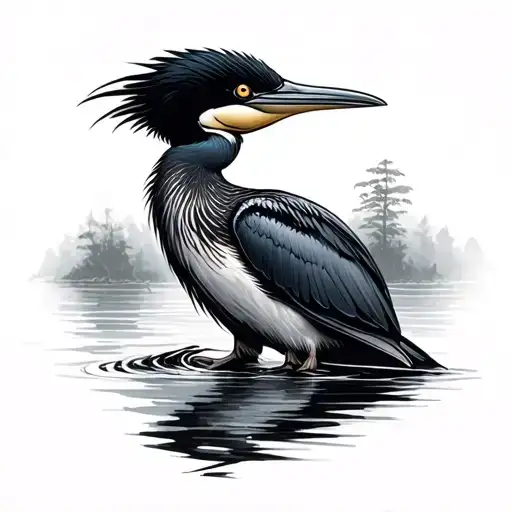 Cormorant tattoo design idea