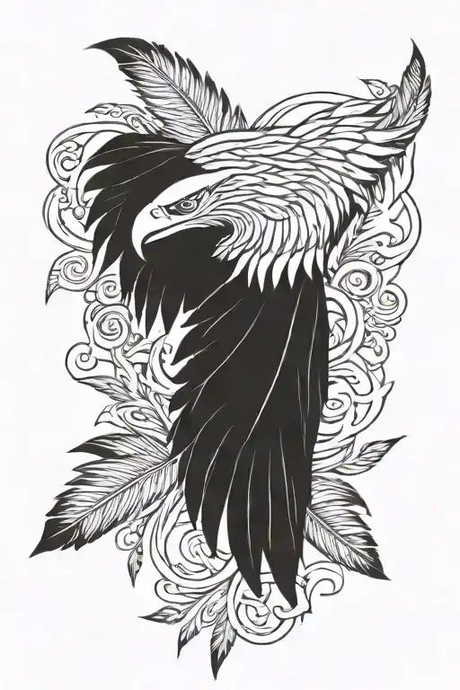 eagle feather feather feather tattoo design idea