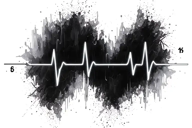 heartbeat line number 1-6 on the beats incorporated representing tattoo design idea