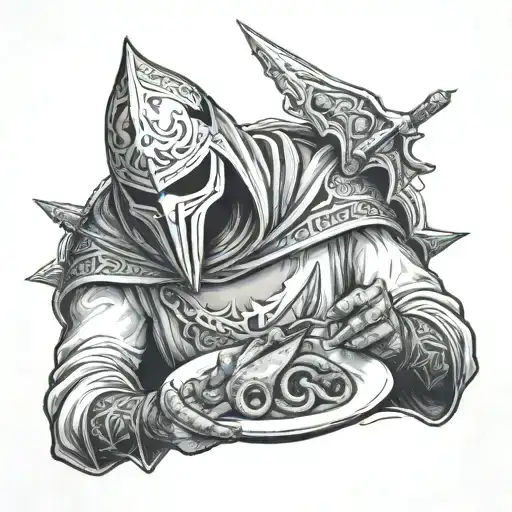 kkk member eating tattoo design idea