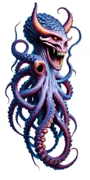 tentacles demon tattoo design idea