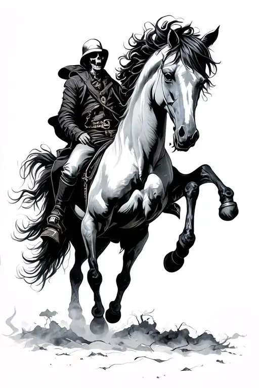 Pale Horse with death as its rider tattoo design idea