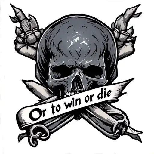 "Or to win or die" or win or die tattoo design idea