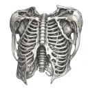biometric rib cage tattoo design idea
