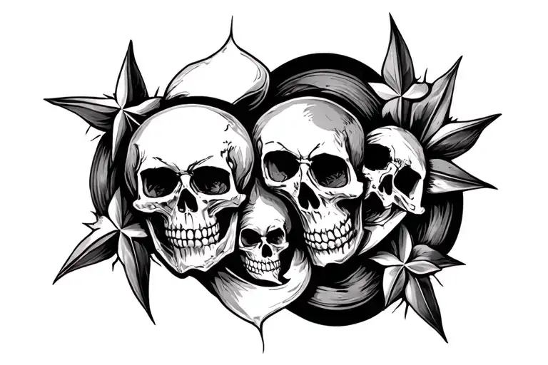 star skulls Gothic tramp stamp tattoo tattoo design idea