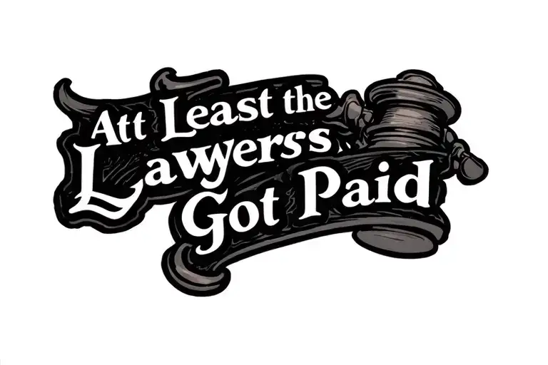 "At Least the Lawyers Got Paid" American trad tattoo tattoo design idea