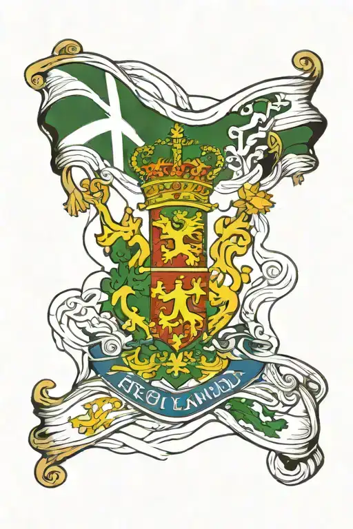 Ireland and england flag tattoo design idea