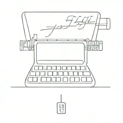 typewriter keyboard tattoo design idea