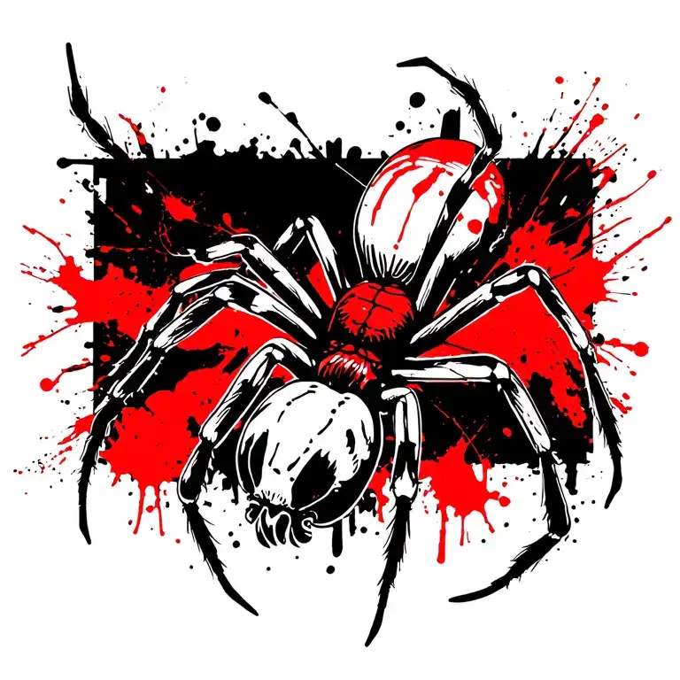 banana spider tattoo design idea