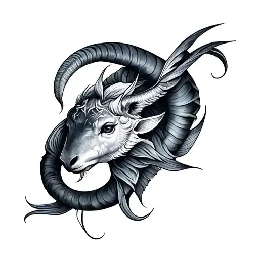 Capricorn And Pisces tattoo design idea