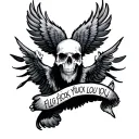 flying fuck you love tattoo design idea