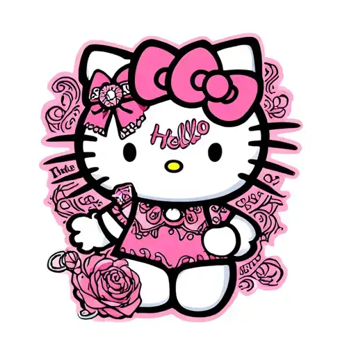 hello kitty y2k tattoo design idea