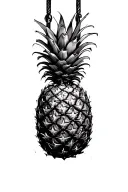 upsidedown pineapple on a swing tattoo design idea