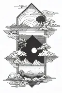 horizon line inbetween tattoo design idea