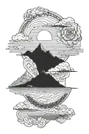horizon line inbetween tattoo design idea