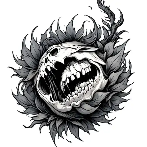 bio organical ripping tattoo design idea