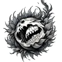 bio organical ripping tattoo design idea