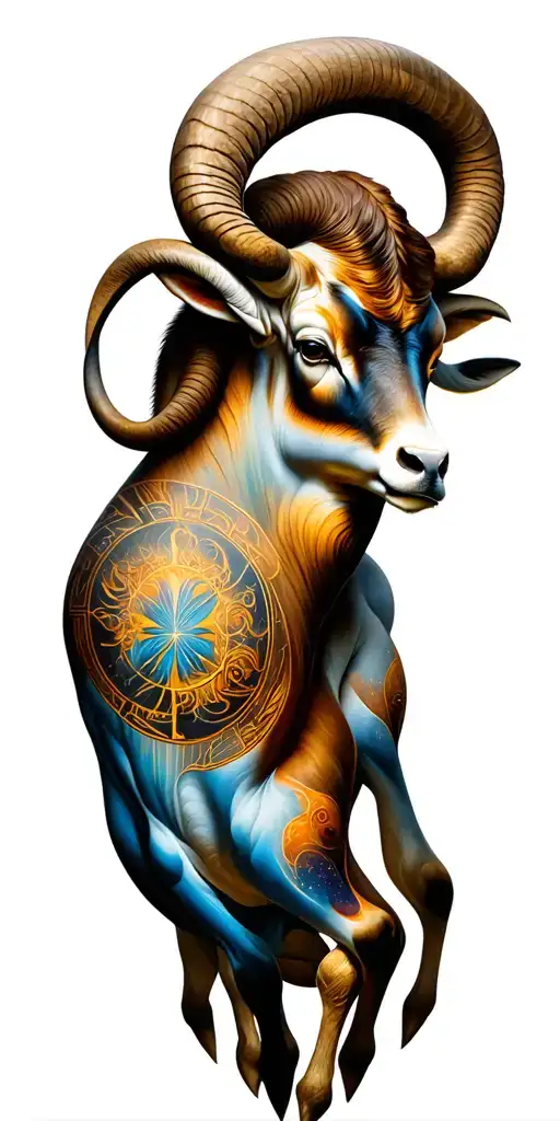 aries and taurus zodiac sign tattoo design idea
