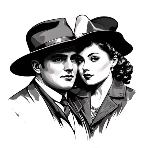 Bonnie and Clyde inspired design tattoo design idea