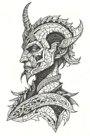 alduins head skyrim small patchwork tattoo design tattoo design idea