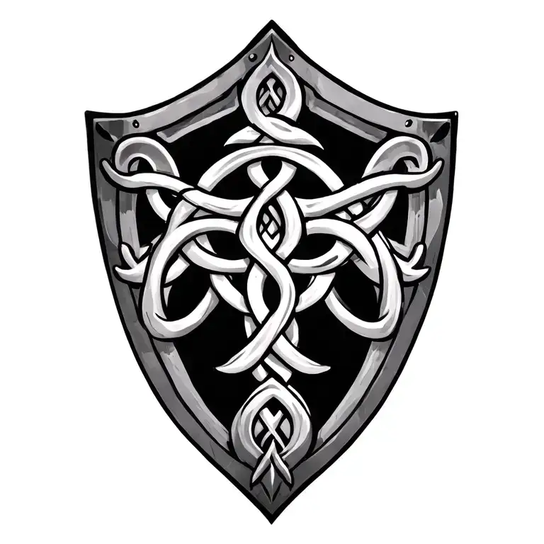 Celtic shield tattoo design idea