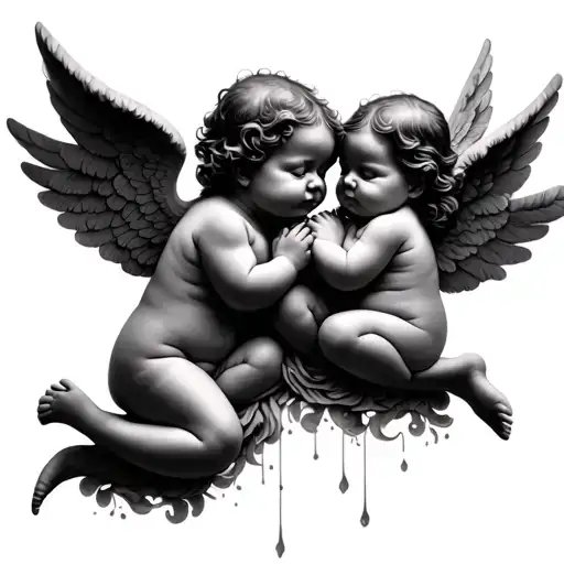 3 Baby Angels tattoo design idea
