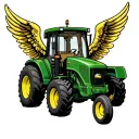 John Deere tractor with angel wings tattoo design idea