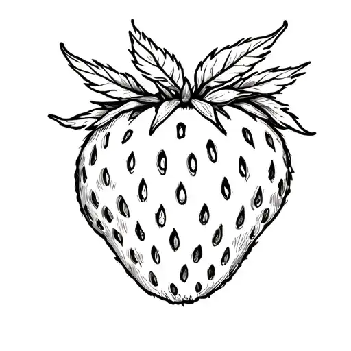 strawberry tattoo design idea